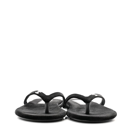 Chanel Velvet Crystal CC Thong Sandals 36.5 Black 2 of 9