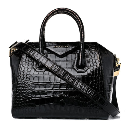 Givenchy Calfskin Crocodile Embossed Small Antigona Black 1 of 15