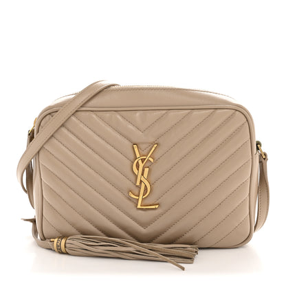 Saint Laurent Calfskin Matelasse Monogram Lou Camera Bag Dark Beige 1 of 12