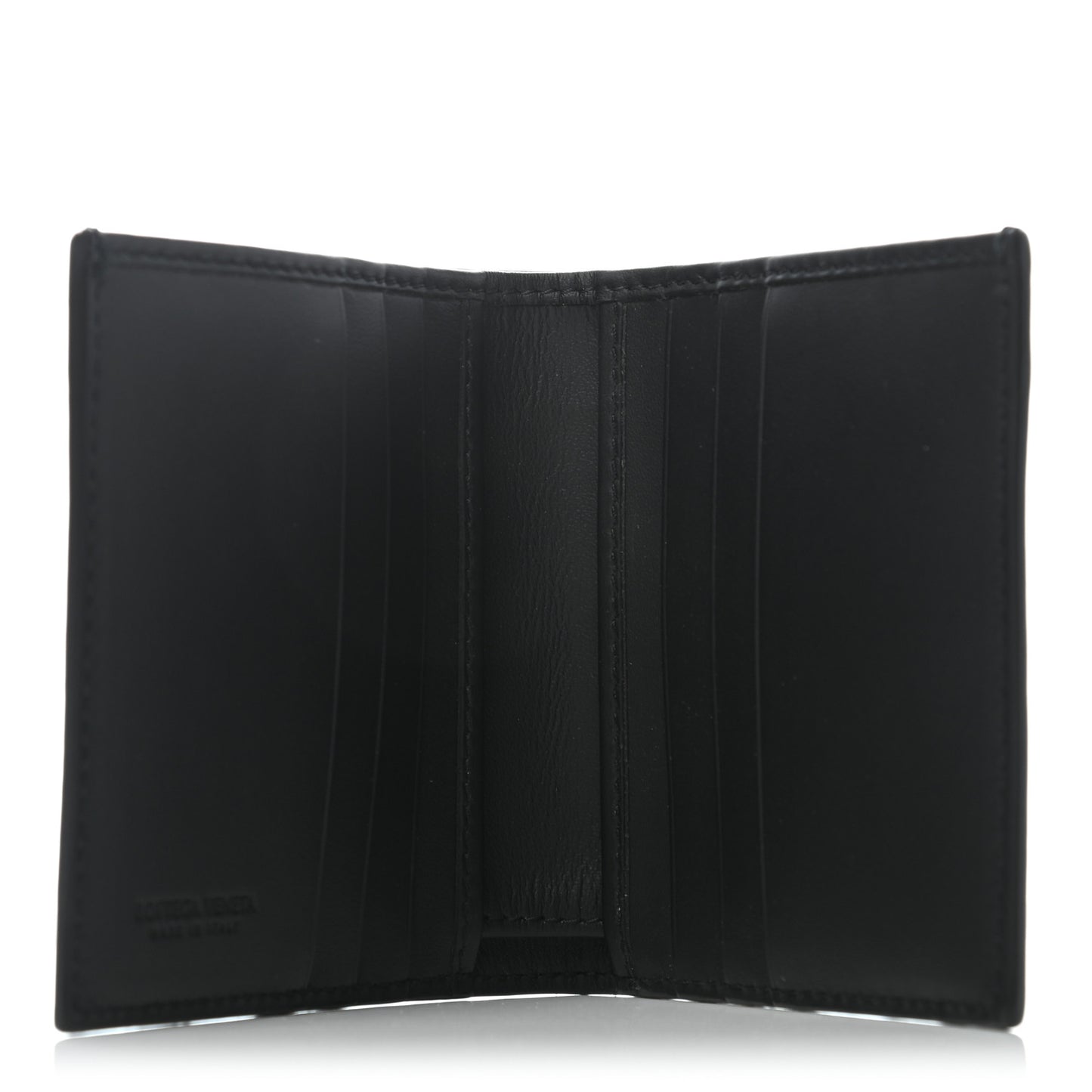 Nappa Intrecciato Bi-Fold Card Holder Black