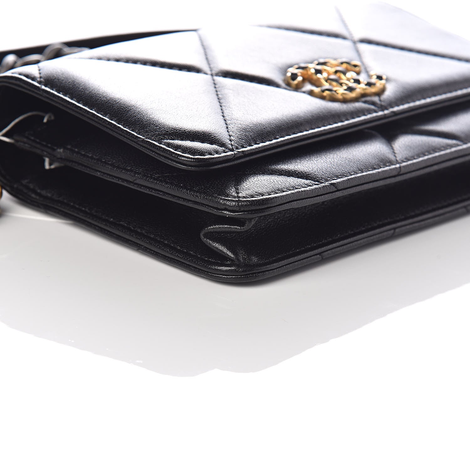 Chanel Lambskin Quilted 19 Wallet On Chain WOC Black 9 of 11