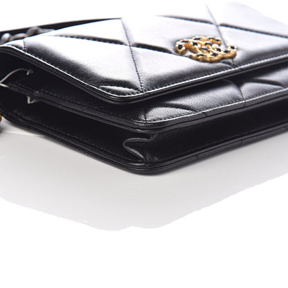 Chanel Lambskin Quilted 19 Wallet On Chain WOC Black 9 of 11