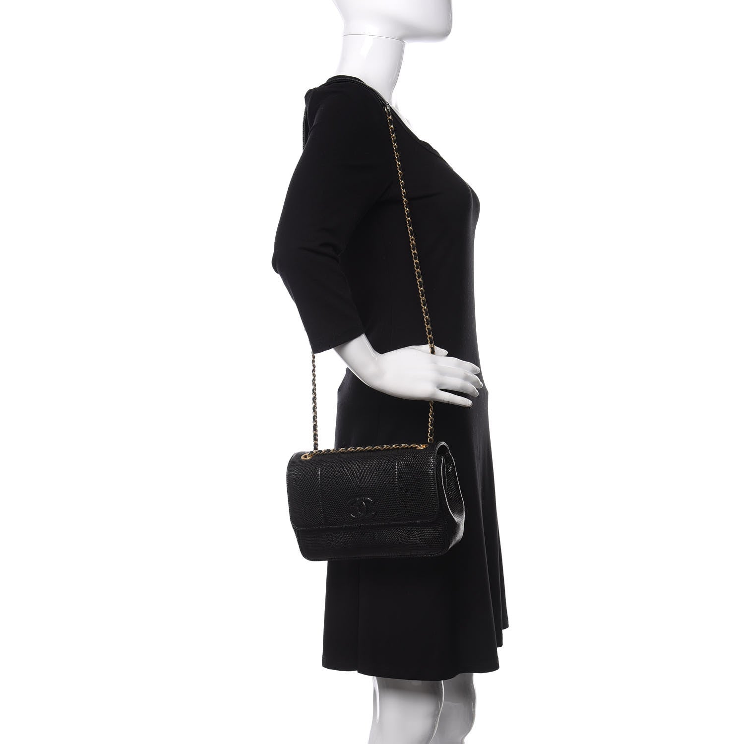 Chanel Lizard Coco Vintage Flap Black 2 of 11