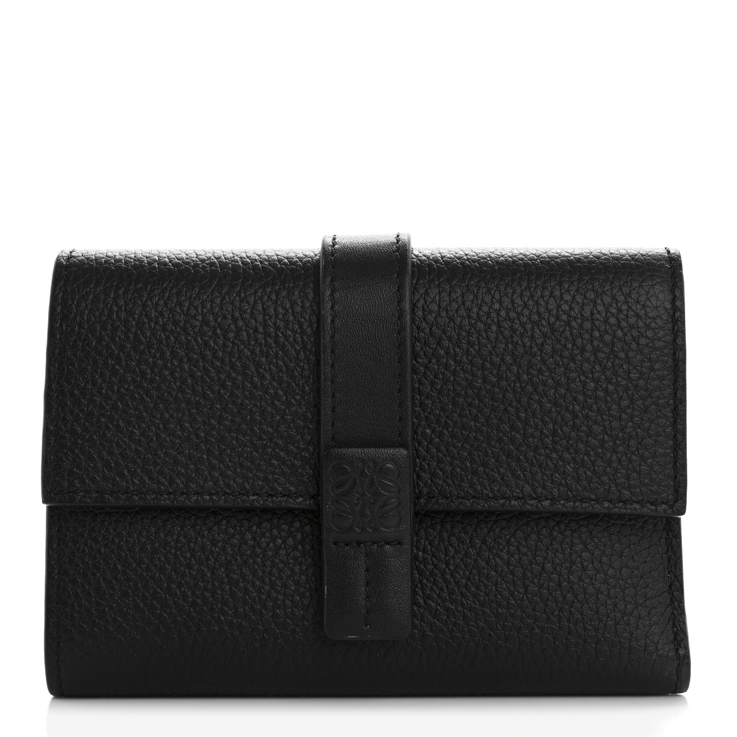 Loewe Grained Calfskin Small Vertical Wallet Black 1 of 10