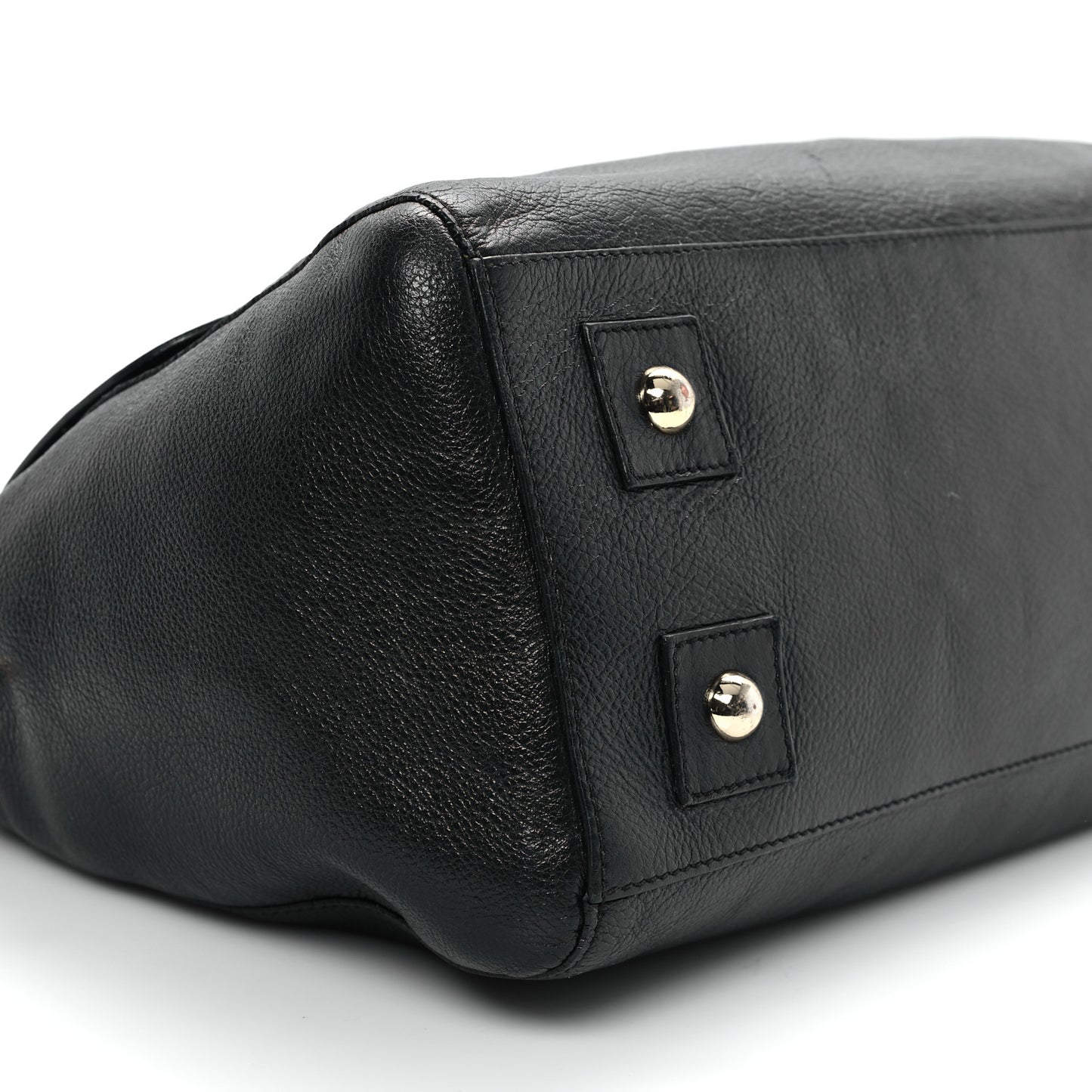 Glossy Goatskin Medium Del Rey Satchel Black