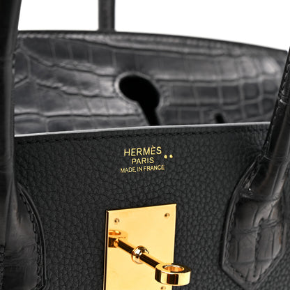 Hermes Togo Matte Niloticus Crocodile Birkin Touch 30 Black 7 of 11