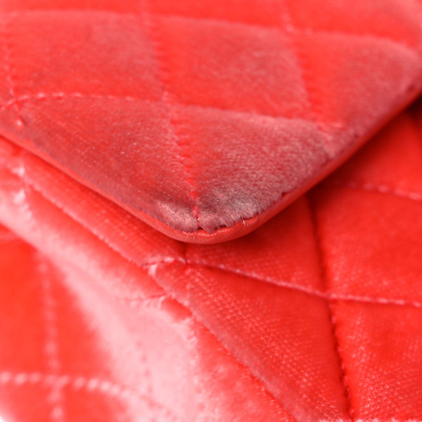 Velvet Quilted Mini Rectangular Flap Coral