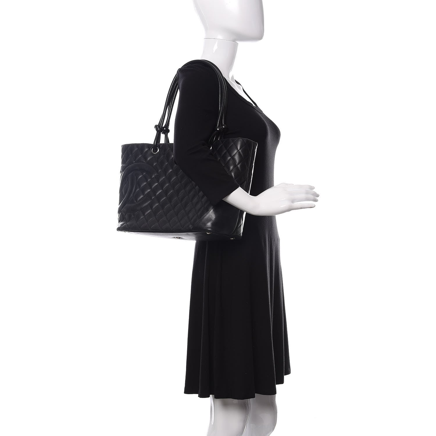 Chanel Calfskin Quilted Large Cambon Tote Black 2 of 16