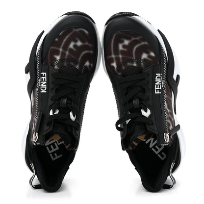 Fendi X SARAH COLEMAN Nylon Suede Lycra FF Vertigo Fendi Flow Low Top Sneakers 40 Transparent Black 2 of 11