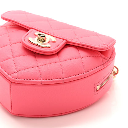 Chanel Lambskin Quilted CC In Love Heart Clutch With Chain Pink 9 of 10