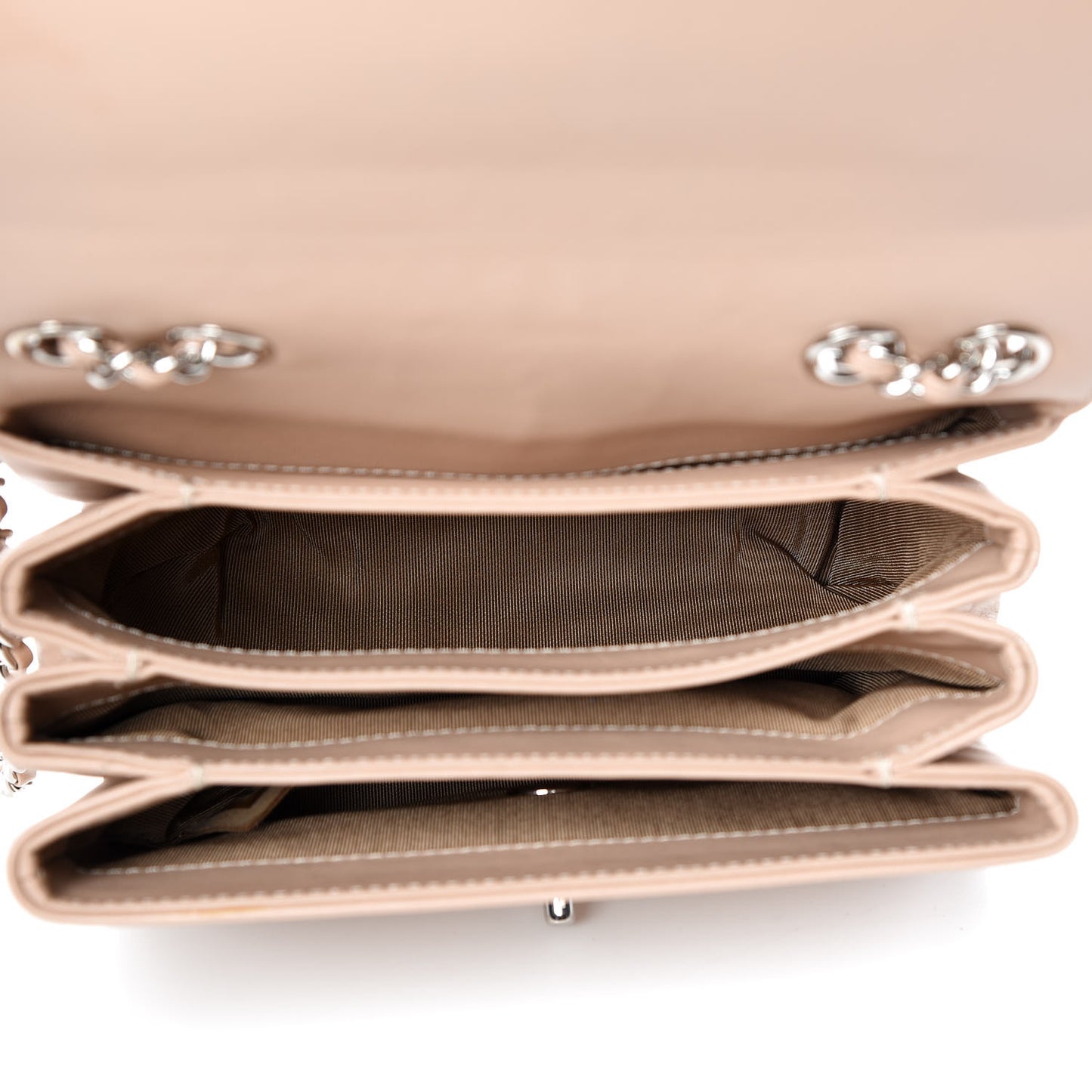 Calfskin Mini Tramezzo Flap Beige