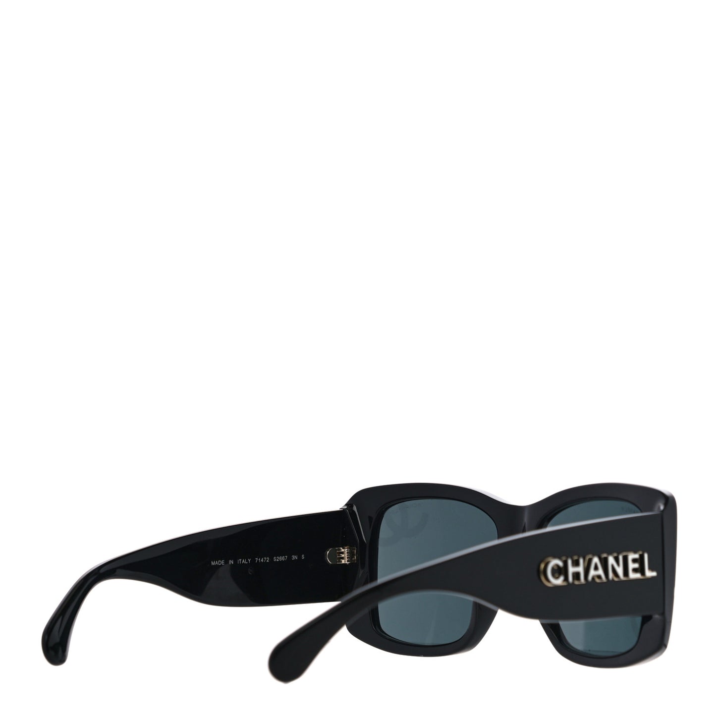 Acetate CC Logo Square Sunglasses 71472 Black