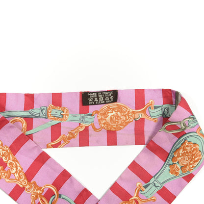 Hermes Silk Brides De Gala Bayaderes Twilly Rose Bonbon Rouge Vert Jade 2 of 5