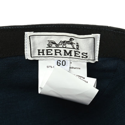 Hermes Cotton Viscose Stitched Hat 60 Black 8 of 8