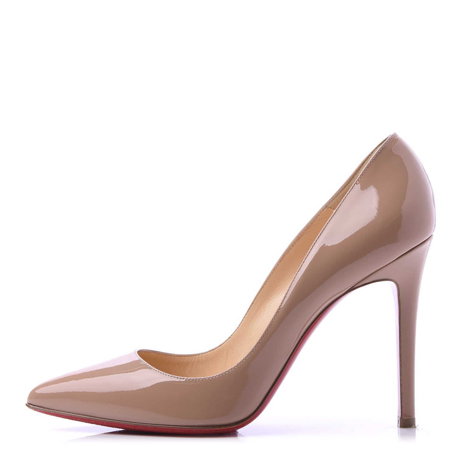 Christian Louboutin Patent Pigalle 100 Pumps 37 Nude 1 of 8