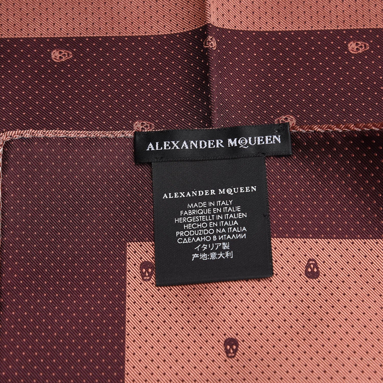 Alexander McQueen Silk Skull Polka Dot Pocket Square 5 of 5
