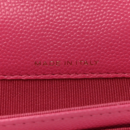 Chanel Caviar Quilted Flap Card Holder Wallet Pink 7 of 13