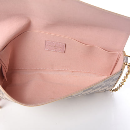 Louis Vuitton Damier Azur Pochette Felicie Chain Wallet Rose Ballerine 7 of 11
