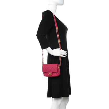 Chanel Caviar Quilted Mini Twist Your Buttons Flap Fuchsia 2 of 11