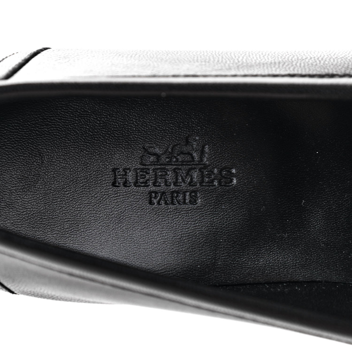 Hermes Goatskin Womens Paris Loafers 37 Black 6 of 8