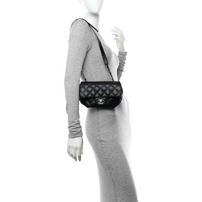 Chanel Calfskin Quilted CC Uniform Flap Belt Bag Black 2 of 10