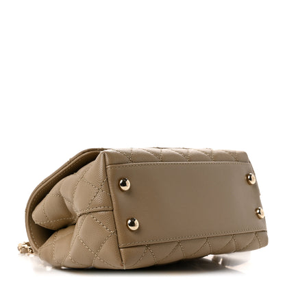 Chanel Caviar Lizard Embossed Quilted Extra Mini Coco Handle Flap Dark Beige 4 of 10