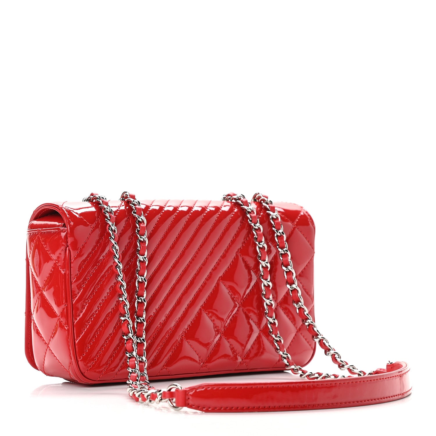 Chanel Patent Quilted Small Coco Boy Flap Red 3 of 10