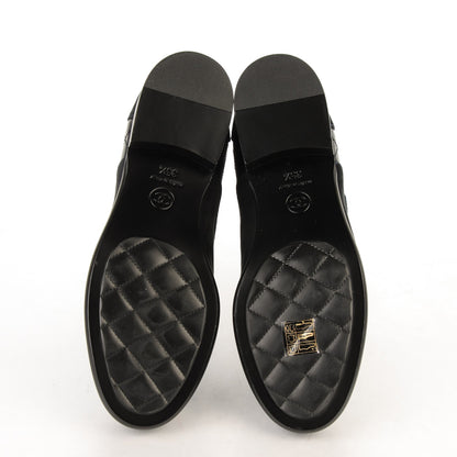 Chanel Suede Goatskin Fantasy Quilted Short Boots 35.5 Navy 6 of 8