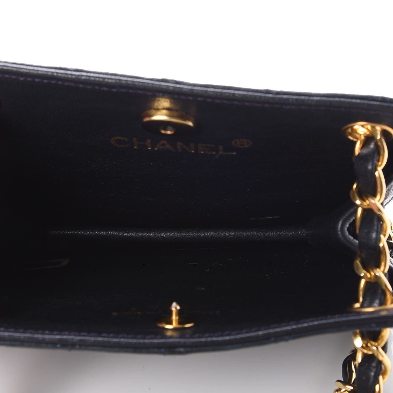 Chanel Lambskin Quilted Shoulder Bag Navy 5 of 8