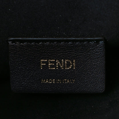 Fendi Chenille Vitello Seta Plexiglass FF Fendi O'Lock Zipper Blue Black 6 of 9