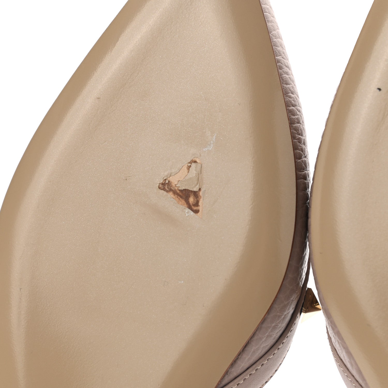 Valentino Garavani Pebbled Calfskin Rockstud Slingback Flats 36.5 Poudre 9 of 12