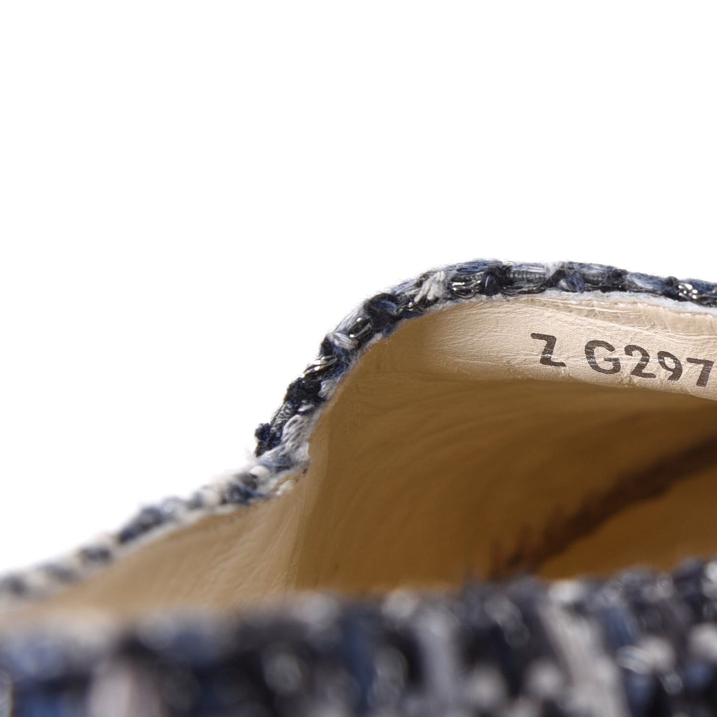 Metallic Tweed Lambskin CC Espadrilles 38 Blue Black Silver
