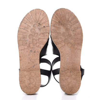 Chanel Calfskin Cork CC Sandals 39.5 Black 6 of 11