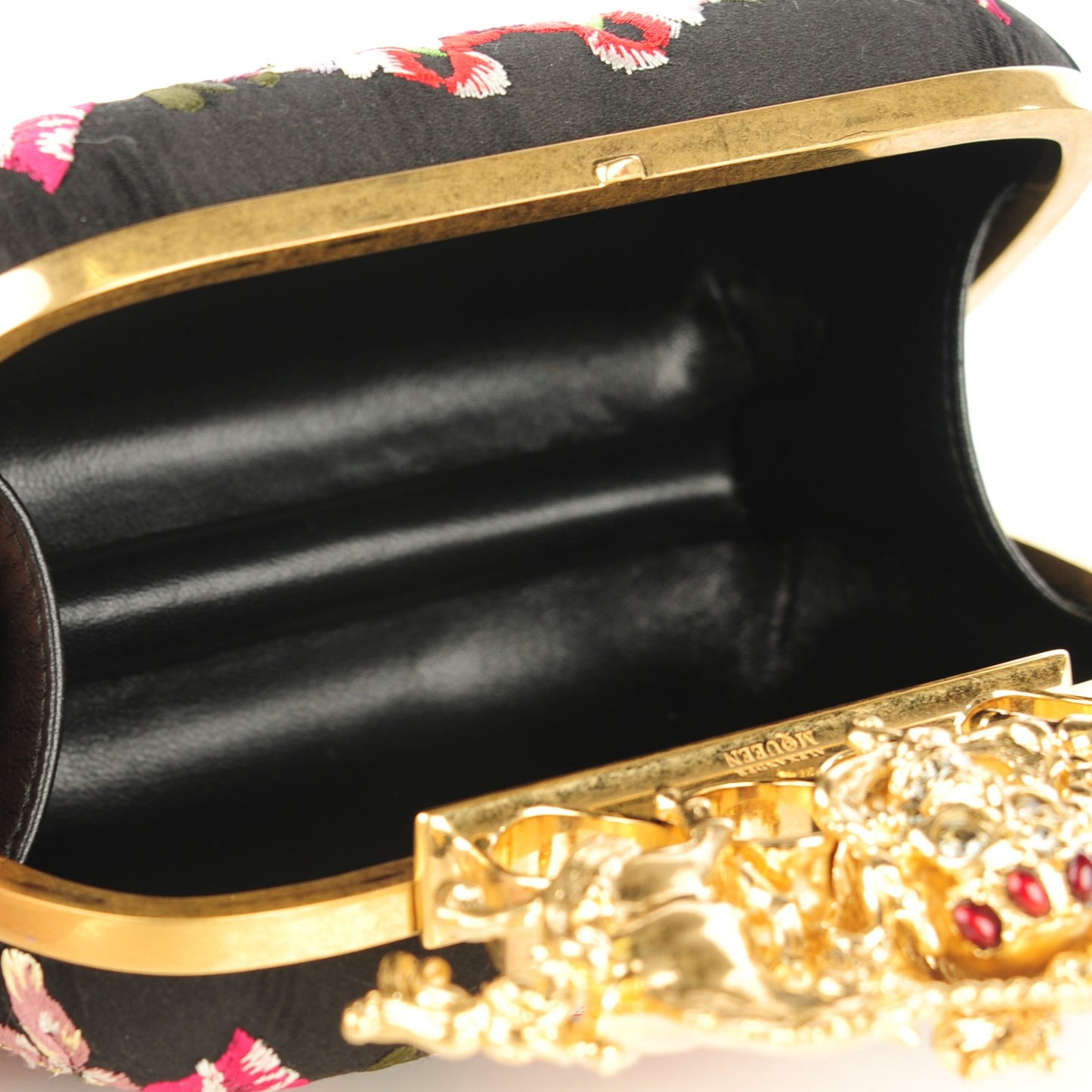 Embroidered Unicorn Knuckle Duster Box Clutch Multicolor