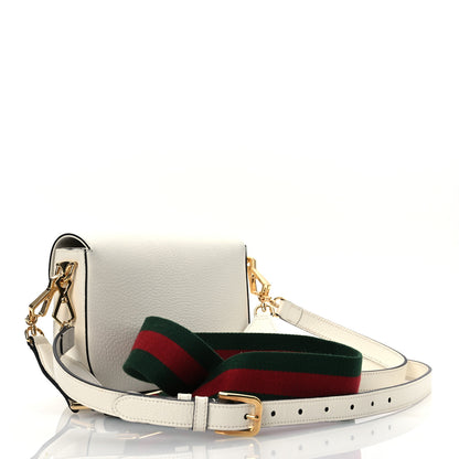 Gucci X ADIDAS Textured Dollar Calfskin Web Trefoil Mini Horsebit 1955 Shoulder Bag Off White Black Off White Black 3 of 10