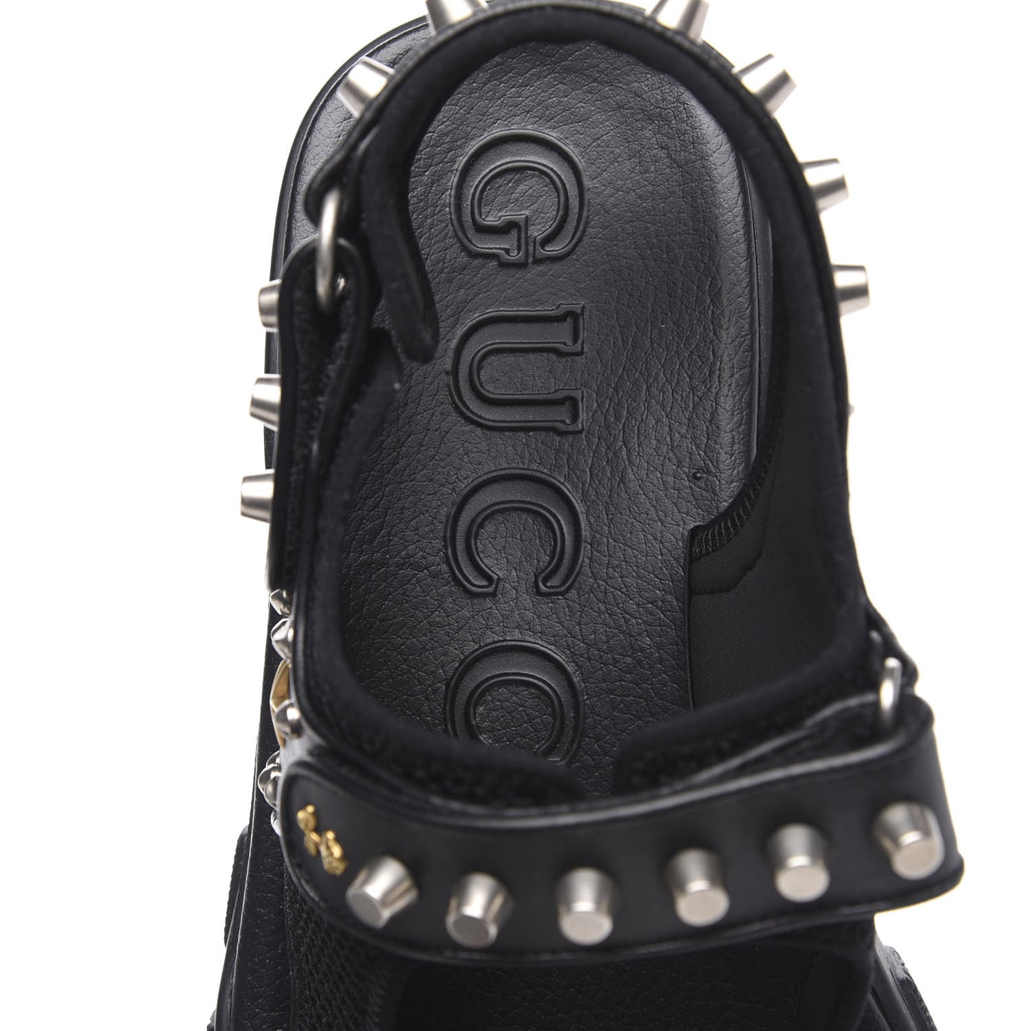 Nappa Mesh Studded Mens Aguru Sandals 12 Black