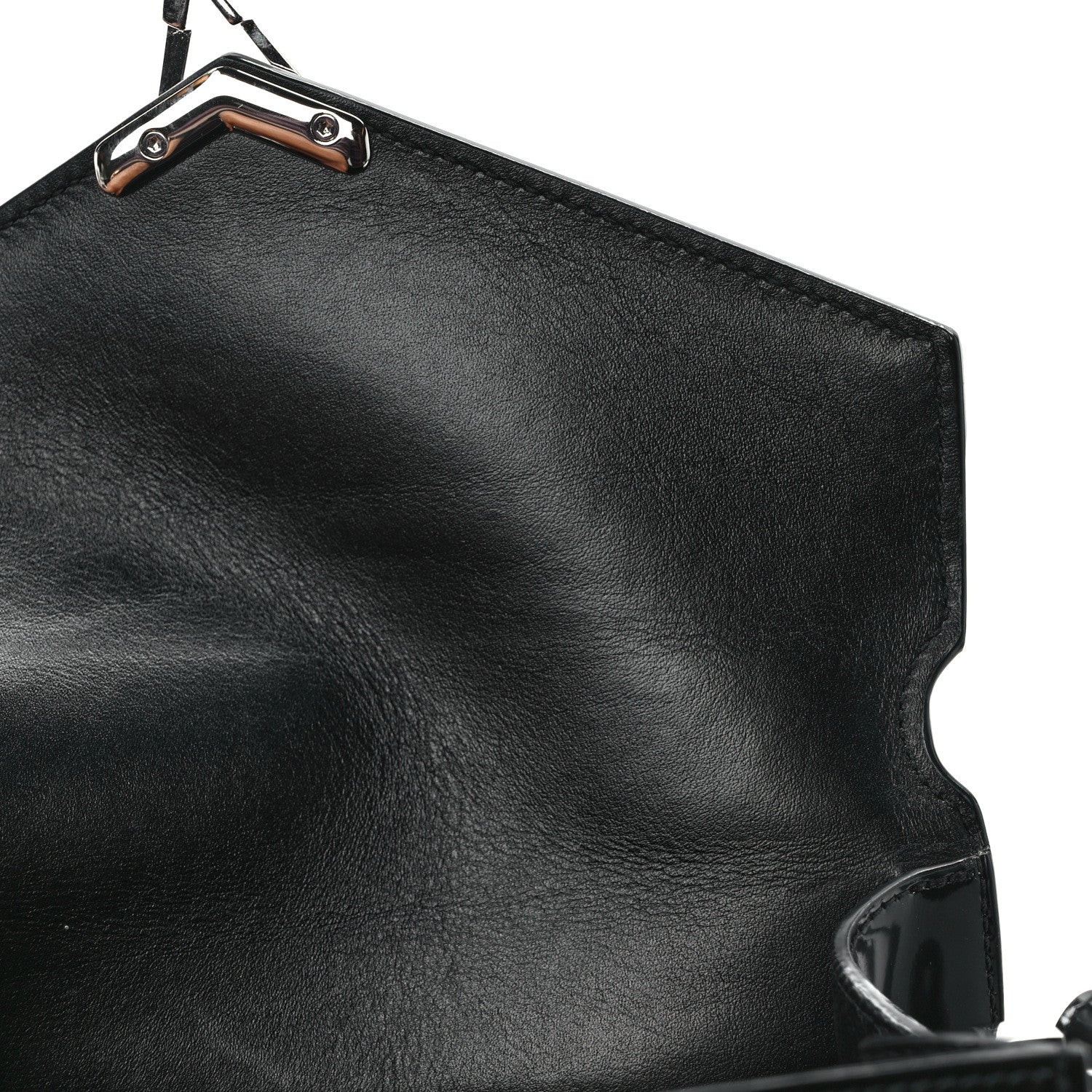 Saint Laurent Glazed Calfskin Mini Classic Monogram Cassandra Top Handle Black 14 of 14