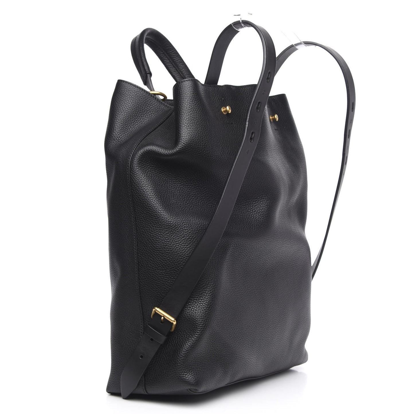 Calfskin Kingsnake Print Drawstring Backpack Black