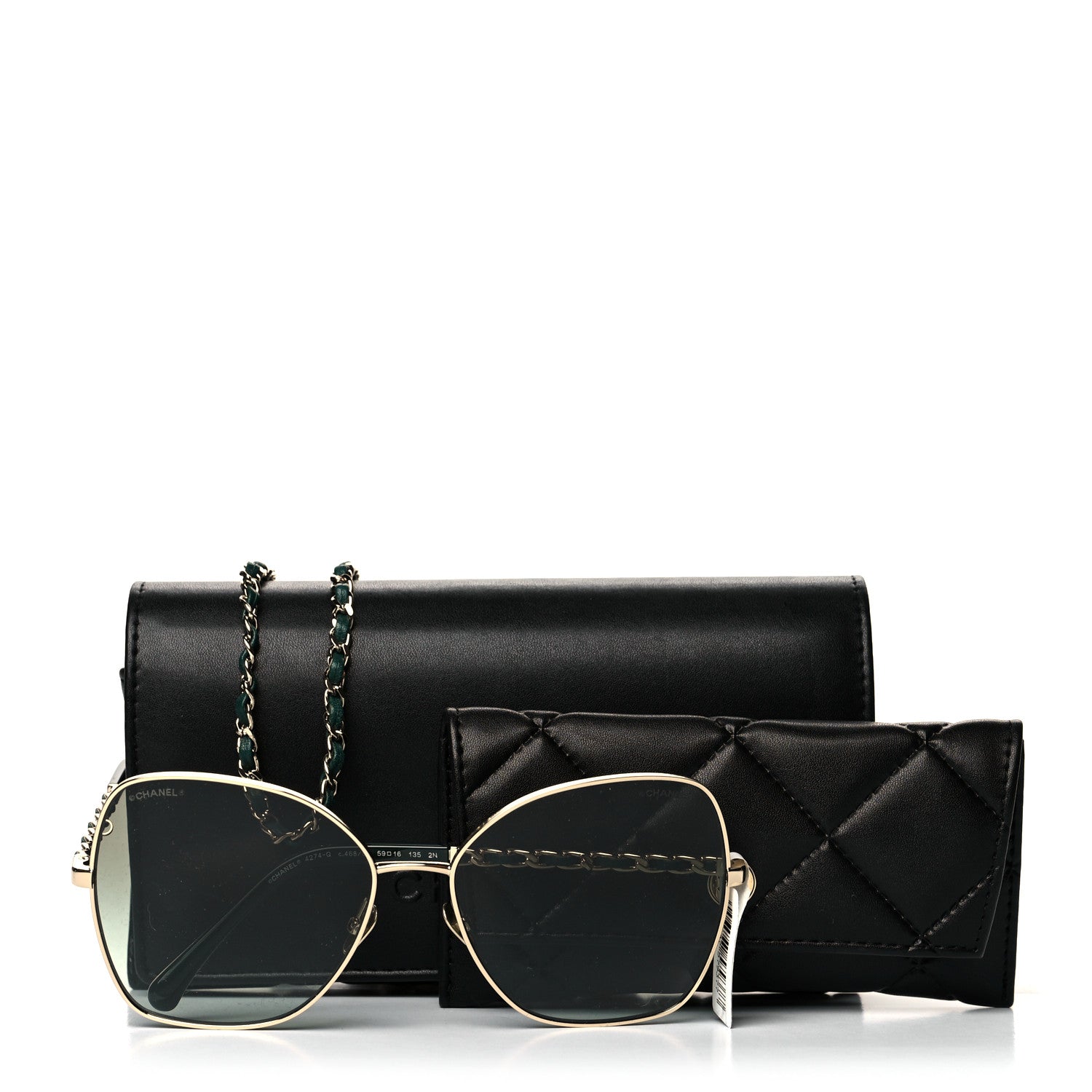 Chanel Metal Square Frame Chain Sunglasses 4274-Q Green 8 of 8