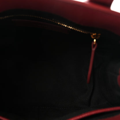 Burberry Grainy Calfskin House Check Small Banner Tote Crimson 5 of 10