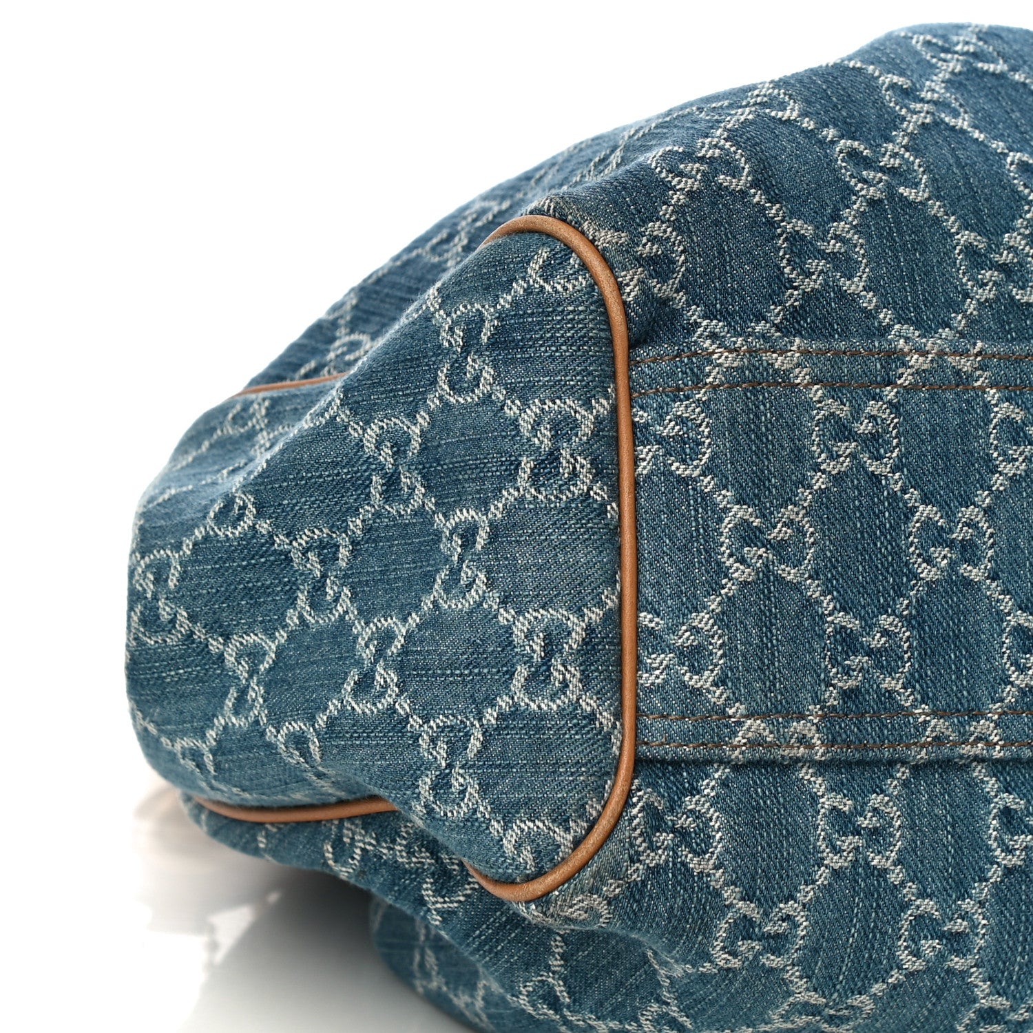 Gucci Denim Monogram Medium Sukey Tote Blue 7 of 23
