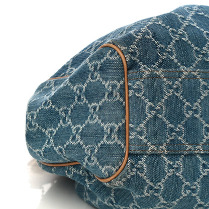 Gucci Denim Monogram Medium Sukey Tote Blue 7 of 23