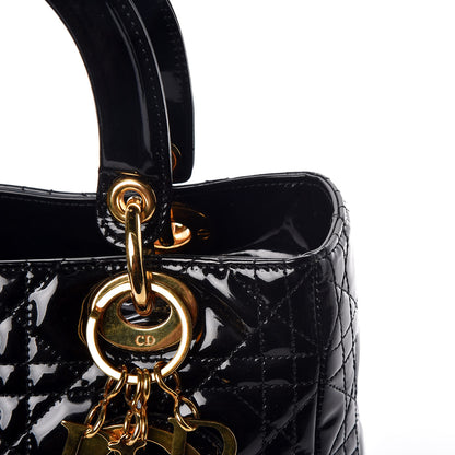 Christian Dior Patent Cannage Medium Lady Dior Black 16 of 18