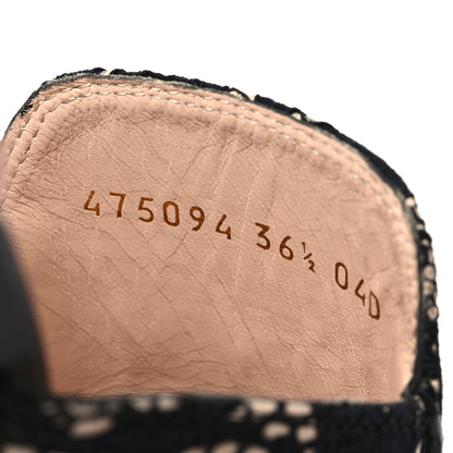 Gucci Lace Malaga Kid Womens Princetown Slippers 36.5 Black Skin Rose 8 of 8
