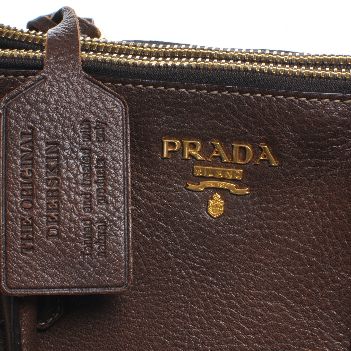 Cervo Deerskin Executive Tote Bruciato