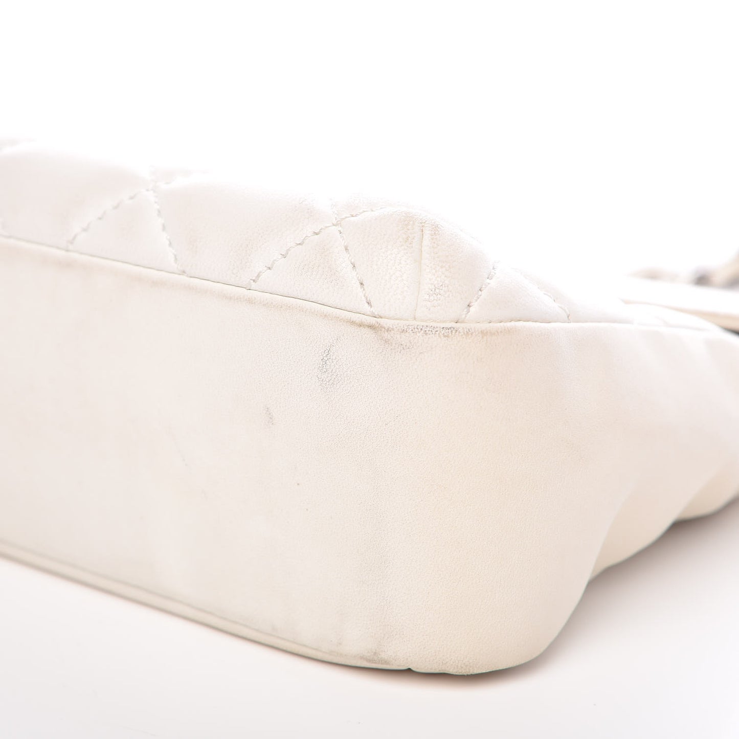 Lambskin Quilted Single Flap White
