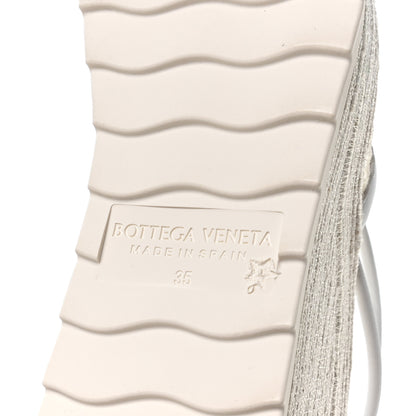 Bottega Veneta Mesh Lambskin Sporty Web Stretch Ankle Tie Espadrilles 35 Optic White 7 of 8