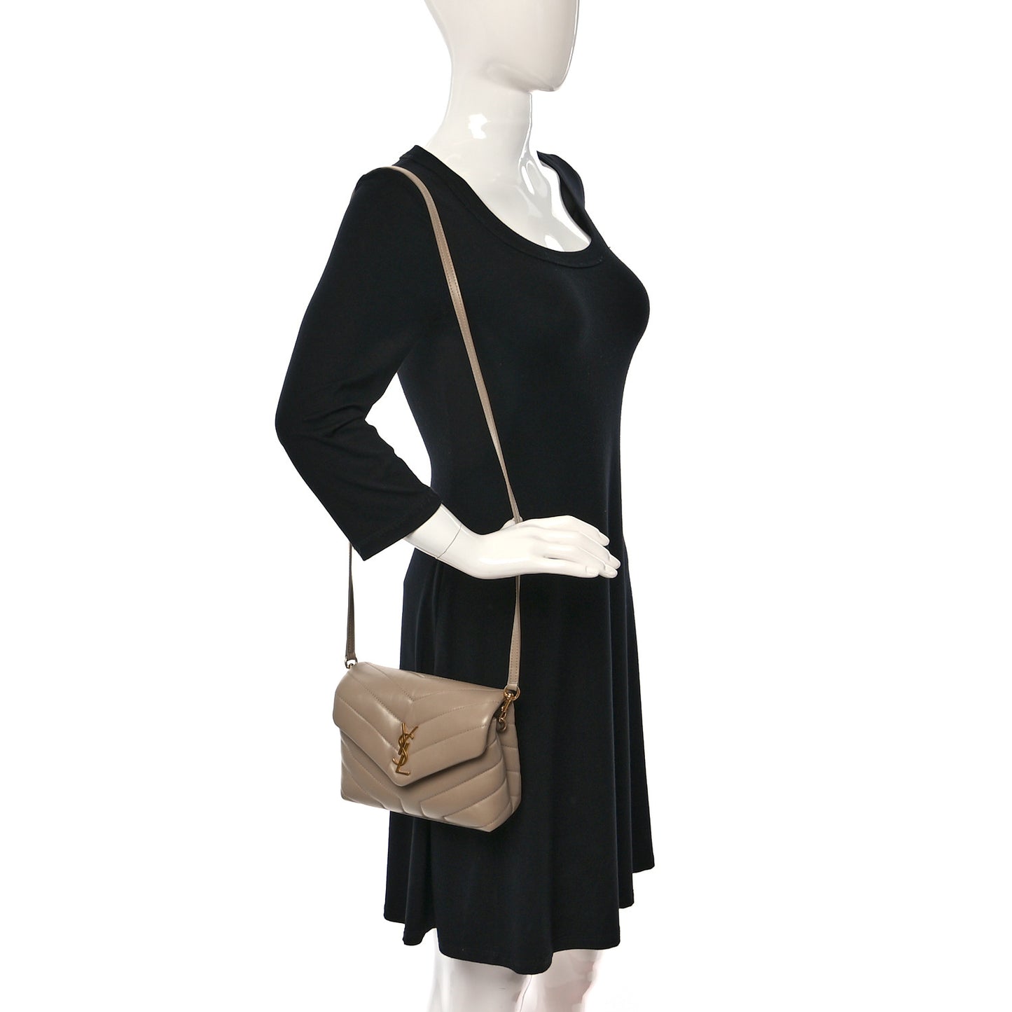 Calfskin Y Quilted Monogram Toy Loulou Crossbody Bag Latte