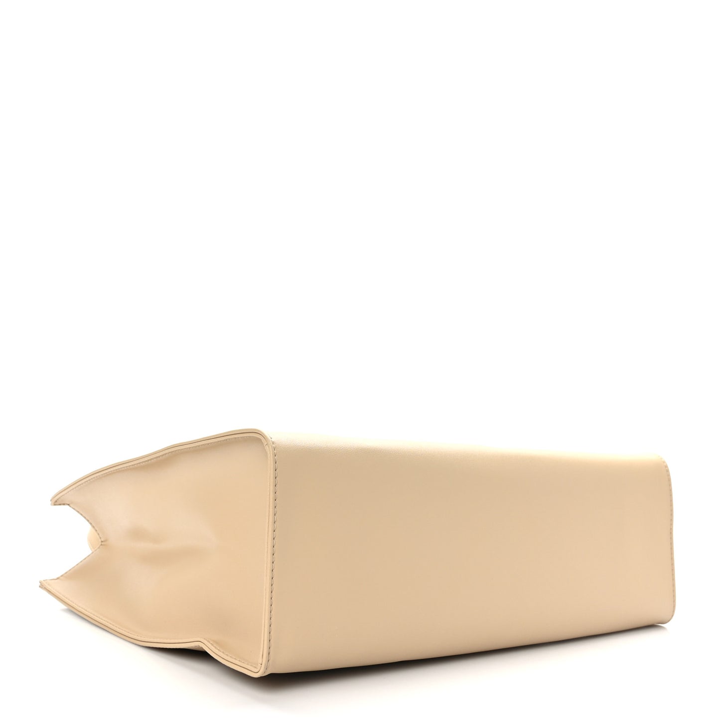 Vegan Leather Medium Shopping Bag Cream
