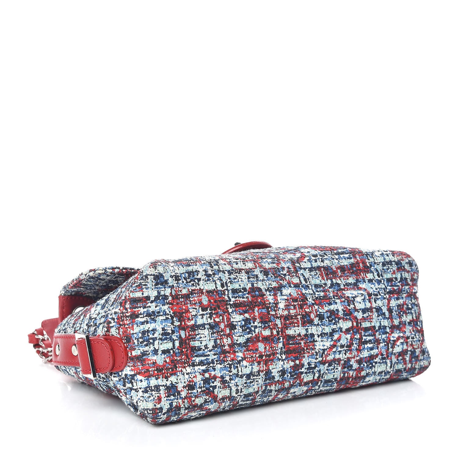 Chanel Tweed Lambskin Flap Blue Red 4 of 13